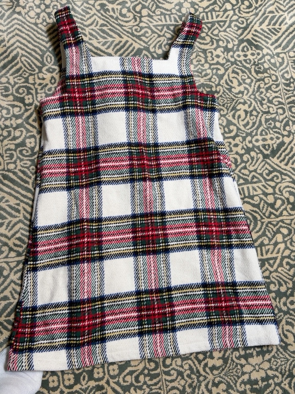 lululemon athletica White Plaid Mini Dress with Red and Navy Accents